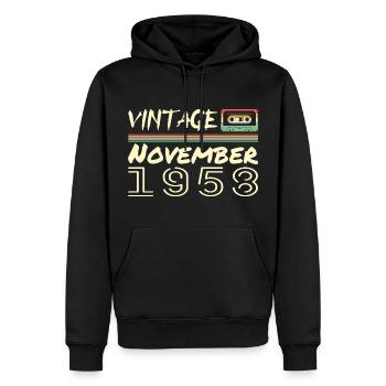 Legendary Since November 1958 - November 1958 - Men’s Premium Organic Hoodie - black - Front - Nico (187cm)