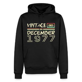 1977 December 1977 Jubilee December 1977 - Men’s Premium Organic Hoodie - black - Front - Nico (187cm)