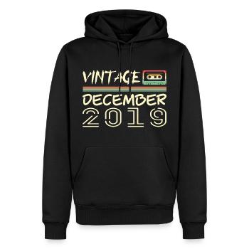 2019 Décembre 2019 Jubilé Décembre 2019 - Sweat à capuche Premium bio Homme - noir - Devant - Nico (187cm)