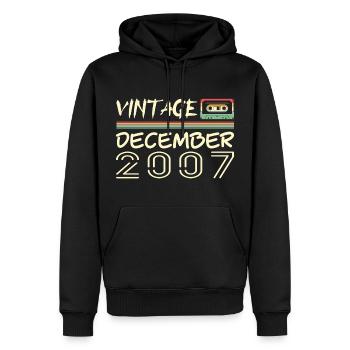 2007 Décembre 2007 Jubilé Décembre 2007 - Sweat à capuche Premium bio Homme - noir - Devant - Nico (187cm)