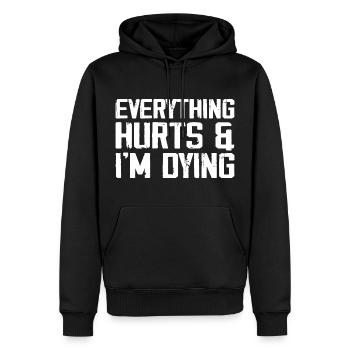 Alles tut weh und ich sterbe - Männer Premium Bio Hoodie - Schwarz - Vorne - Nico (187cm)