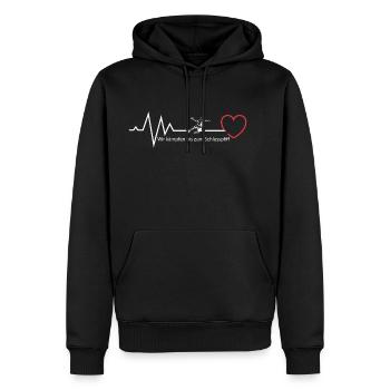 Heartbeat Handball T-Shirt mit Spruch - Männer Premium Bio Hoodie - Schwarz - Vorne - Nico (187cm)