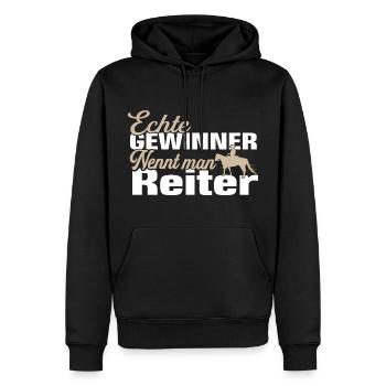Reiter Reiterin Reiten Reitsport Spruch - Männer Premium Bio Hoodie - Schwarz - Vorne - Nico (187cm)