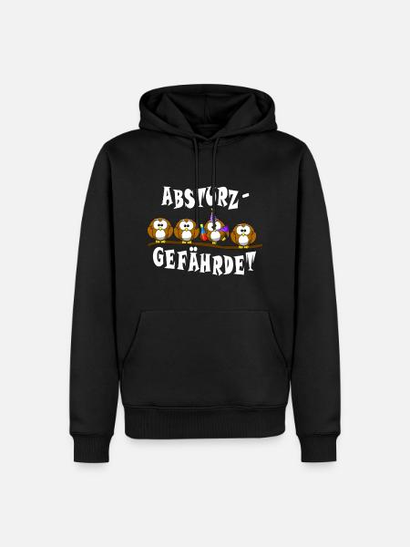 ABSTURZGEFÄHRDET - Männer Premium Bio Hoodie - Schwarz