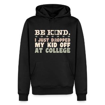 Kid Leaving For College - Mom Kid Going To College - Sweat à capuche Premium bio Homme - noir - Devant - Nico (187cm)