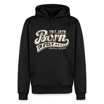 Born in July 1975 - Geburtstag - Geschenk - Männer Premium Bio Hoodie - Schwarz - Vorne - Nico (187cm)