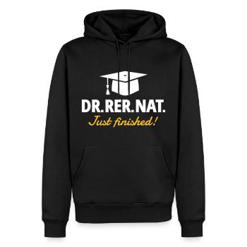 Doktor - Männer Premium Bio Hoodie - Schwarz - Vorne - Nico (187cm)