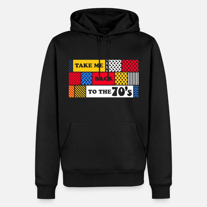 Graphique des années 70 - Sweat à capuche Premium bio Homme - noir