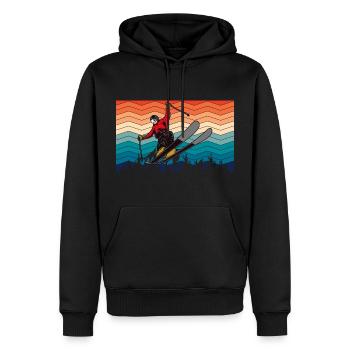 Vintage Sonne und Sking - (SK) - Männer Premium Bio Hoodie - Schwarz - Vorne - Nico (187cm)