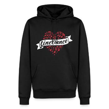Danse en ligne - Danse avec le cœur - Musique Cadeau - Sweat à capuche Premium bio Homme - noir - Devant - Nico (187cm)