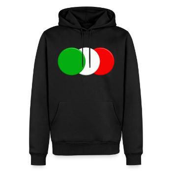 Drapeau italien - Sweat à capuche Premium bio Homme - noir - Devant - Nico (187cm)