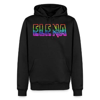 elena rs arc en ciel - Sweat à capuche Premium bio Homme - noir - Devant - Nico (187cm)