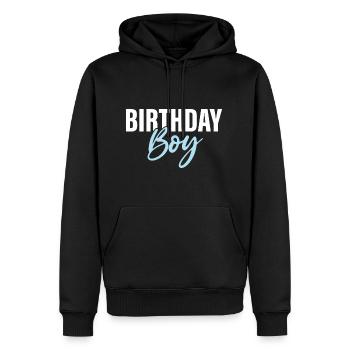 Anniversaire Garçon - Sweat à capuche Premium bio Homme - noir - Devant - Nico (187cm)