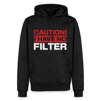Attention je n’ai pas de filtre Citation sarcastique - Sweat à capuche Premium bio Homme - noir - Devant - Nico (187cm)