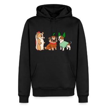 T-shirt de chien de carlin de chat de carlin de Halloween T-shirt - Sweat à capuche Premium bio Homme - noir - Devant - Nico (187cm)