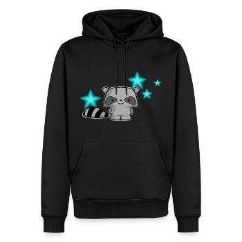 raton laveur mignon, enfants, kawaii, chemise de couchage, bébé - Sweat à capuche Premium bio Homme - noir - Devant - Nico (187cm)