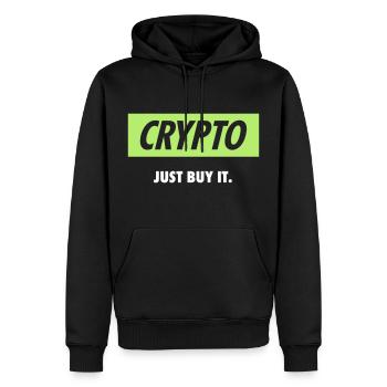 Crypto – Just buy it | White - Men’s Premium Organic Hoodie - black - Front - Nico (187cm)