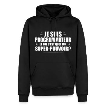 I'm a Programmer.What's your superpower - Men’s Premium Organic Hoodie - black - Front - Nico (187cm)