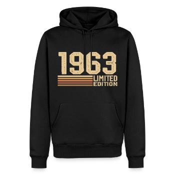 Jahrgang 1963 Geburtstag - Geschenk 1963 Jahrgang 1963 - Männer Premium Bio Hoodie - Schwarz - Vorne - Nico (187cm)