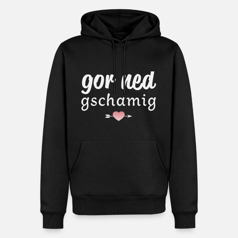 Gor ned gschamig - Männer Premium Bio Hoodie - Schwarz