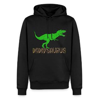 Daddysaurus - Sweat à capuche Premium bio Homme - noir - Devant - Nico (187cm)