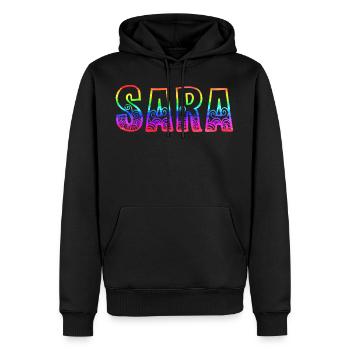 sara rs regenbogen - Männer Premium Bio Hoodie - Schwarz - Vorne - Nico (187cm)