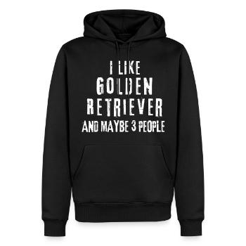 Golden retriever - Sweat à capuche Premium bio Homme - noir - Devant - Nico (187cm)