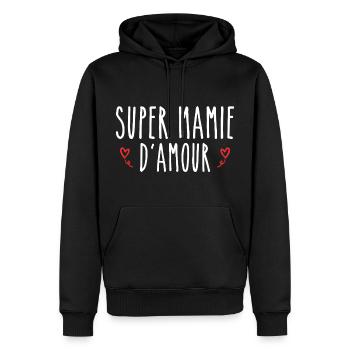 Super-Oma der Liebe - Männer Premium Bio Hoodie - Schwarz - Vorne - Nico (187cm)