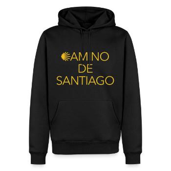 Camino de Santiago - Scallop - Pilgrimage - Men’s Premium Organic Hoodie - black - Front - Nico (187cm)
