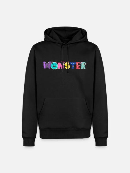 Monster Alphabet - Men’s Premium Organic Hoodie - black