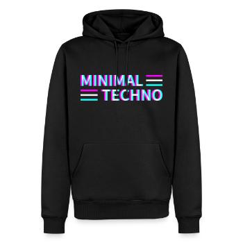 Minimal Techno Rave Festival Electro Musik Raver - Männer Premium Bio Hoodie - Schwarz - Vorne - Nico (187cm)