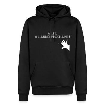 allez, à l’année prochaine. humour nouvel an - Sweat à capuche Premium bio Homme - noir - Devant - Nico (187cm)