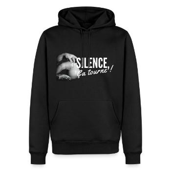 Silence, ça tourne potier céramiste cinéma - Sweat à capuche Premium bio Homme - noir - Devant - Nico (187cm)