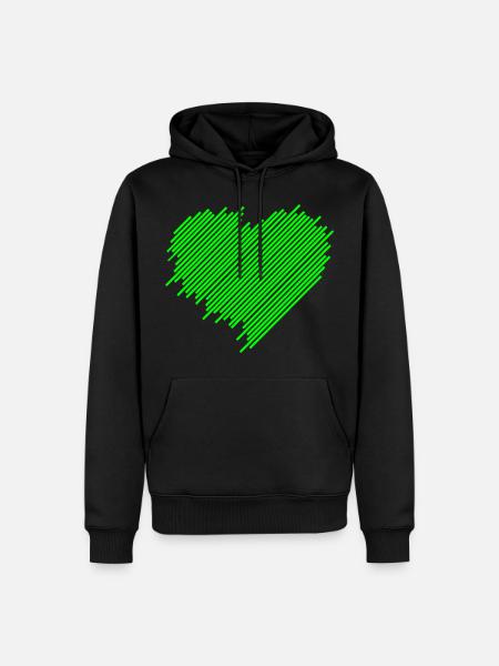 Coeur - Sweat à capuche Premium bio Homme - noir