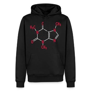 Kaffee Formel - Koffein - Frühstück -Getränk-Tasse - Männer Premium Bio Hoodie - Schwarz - Vorne - Nico (187cm)
