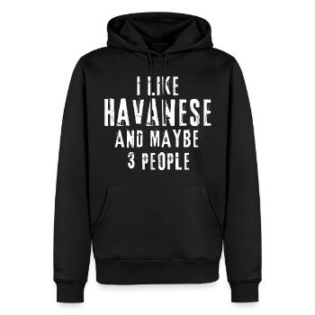 Havaneser - Männer Premium Bio Hoodie - Schwarz - Vorne - Nico (187cm)