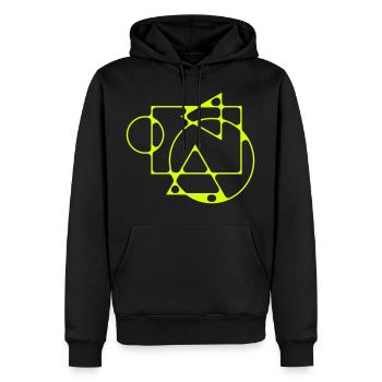 metaball geometry - Men’s Premium Organic Hoodie - black - Front - Nico (187cm)