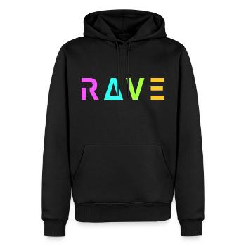 Techno Rave Festival Electro Musik Raver - Männer Premium Bio Hoodie - Schwarz - Vorne - Nico (187cm)