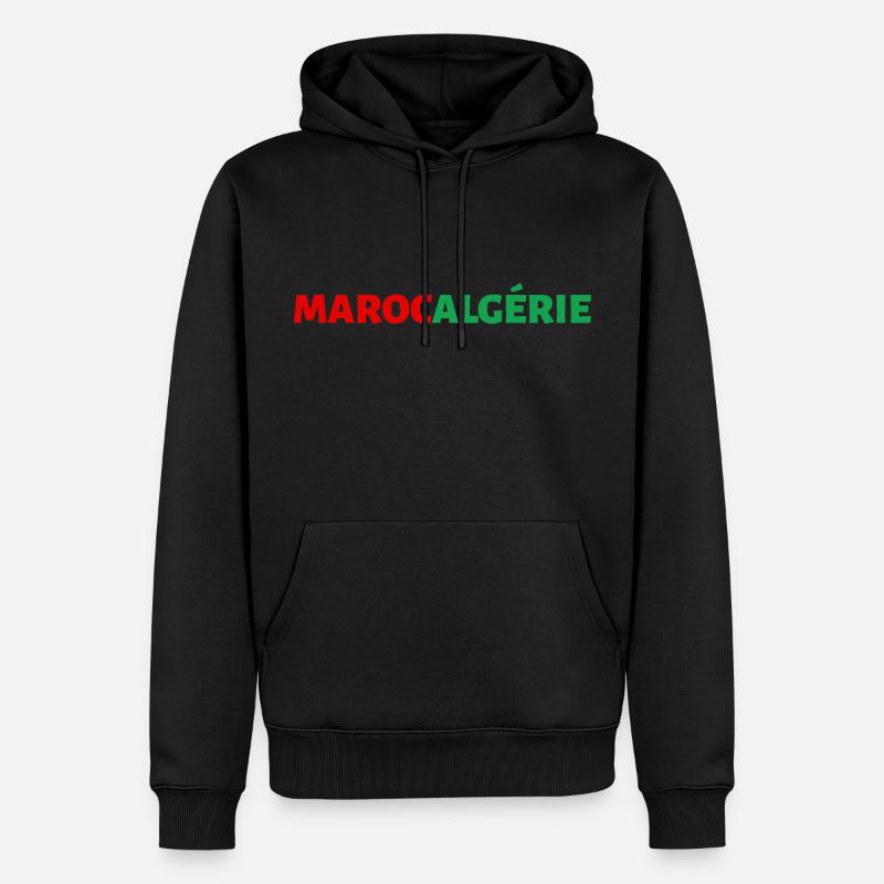 Maroc Algérie Initial Maillot - Sweat à capuche Premium bio Homme - noir