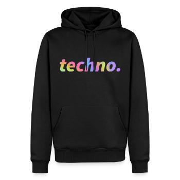 Techno Rave Festival Electro Musik Raver - Männer Premium Bio Hoodie - Schwarz - Vorne - Nico (187cm)