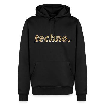 Techno Rave Festival Electro Musik Raver - Männer Premium Bio Hoodie - Schwarz - Vorne - Nico (187cm)