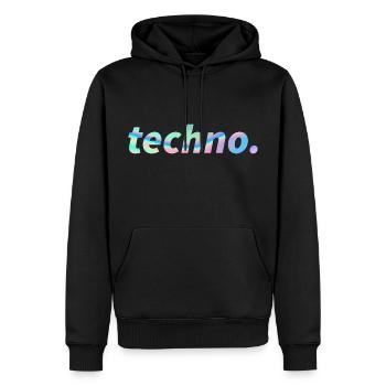 Techno Rave Festival Electro Musik Raver - Männer Premium Bio Hoodie - Schwarz - Vorne - Nico (187cm)