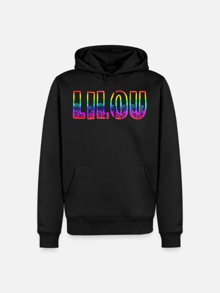 lilou rs regenbogen - Männer Premium Bio Hoodie - Schwarz