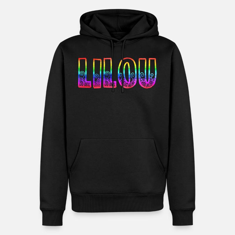 lilou rs regenbogen - Männer Premium Bio Hoodie - Schwarz