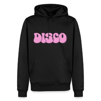 Disco - Männer Premium Bio Hoodie - Schwarz - Vorne - Nico (187cm)