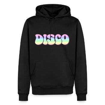 Disco - Männer Premium Bio Hoodie - Schwarz - Vorne - Nico (187cm)
