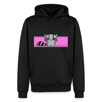 raton laveur mignon, enfants, kawaii, chemise de couchage, bébé - Sweat à capuche Premium bio Homme - noir - Devant - Nico (187cm)