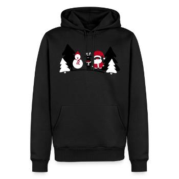 noël équipe 2 - Sweat à capuche Premium bio Homme - noir - Devant - Nico (187cm)