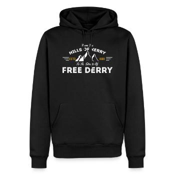 The Street Of Free Derry - Männer Premium Bio Hoodie - Schwarz - Vorne - Nico (187cm)