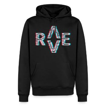 Techno Rave Festival Electro Music Raver - Sweat à capuche Premium bio Homme - noir - Devant - Nico (187cm)